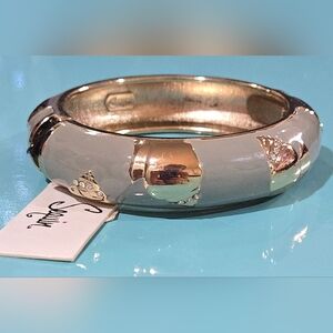 Nordstrom Sequin Crystal Embellished Nautical Enamel Hinged Bracelet NWT